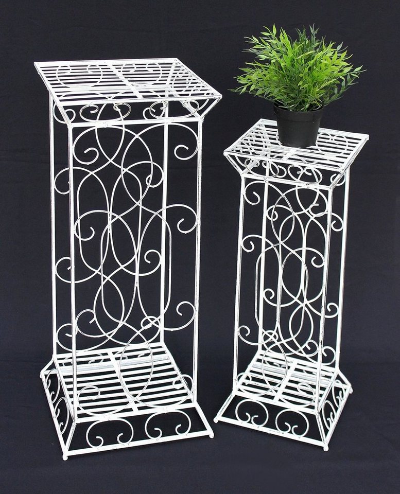 DanDiBo Blumenhocker Metall Weiß Eckig 2er Set 63 cm und 77 cm Blumenständer 20304, Blumensäule DanDiBo Blumenhocker Metall Weiß Eckig 2er Set 63 cm und 77 cm Blumenständer 20304, Blumensäule von DanDiBo