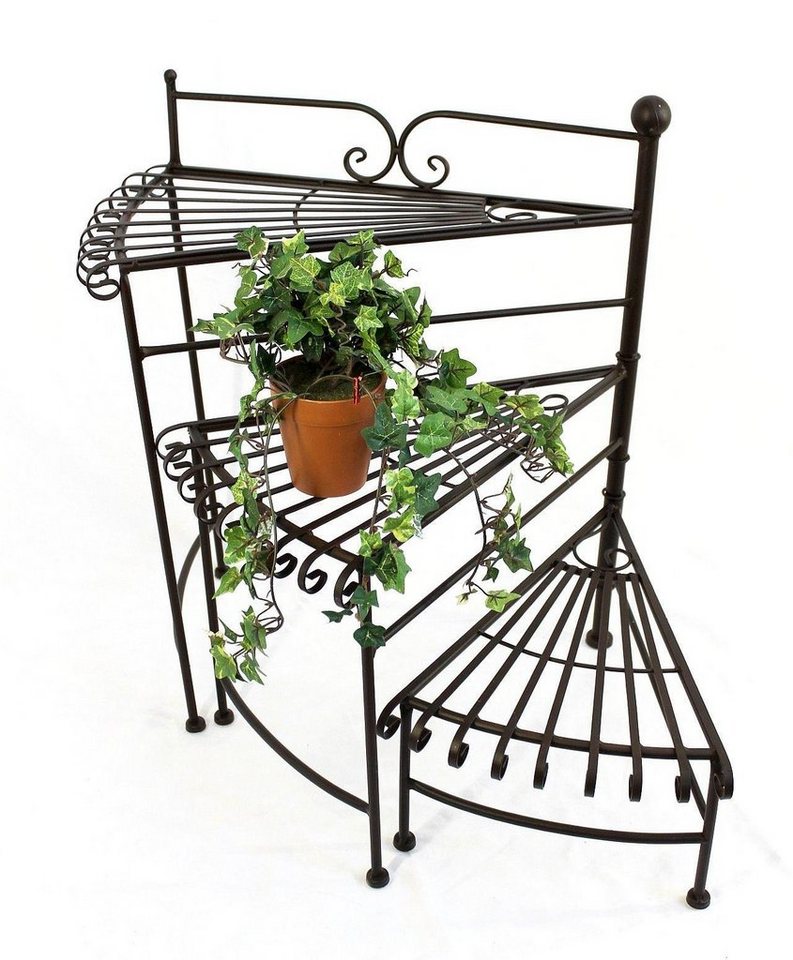 DanDiBo Blumenhocker Blumentreppe Metall 64 cm Blumenständer mit 3 Ablagen DY12020 Pflanzenständer Blumenbank Blumenhocker Blumensäule Blumenregal von DanDiBo