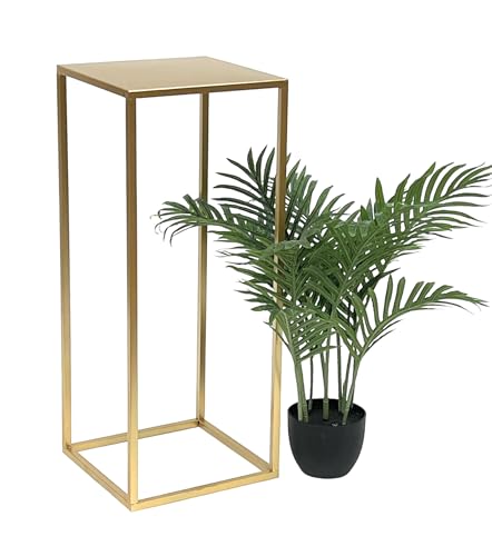 DanDiBo Blumenhocker Metall Gold Eckig Blumenständer Beistelltisch 96506 Blumensäule Modern Pflanzenständer Pflanzenhocker (70 cm) von DanDiBo