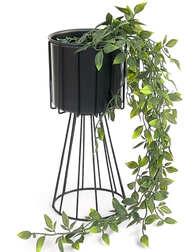 DanDiBo Blumenhocker Metall Schwarz 32 cm Blumenständer 96528 Blumensäule Modern Pflanzenständer Pflanzenhocker von DanDiBo