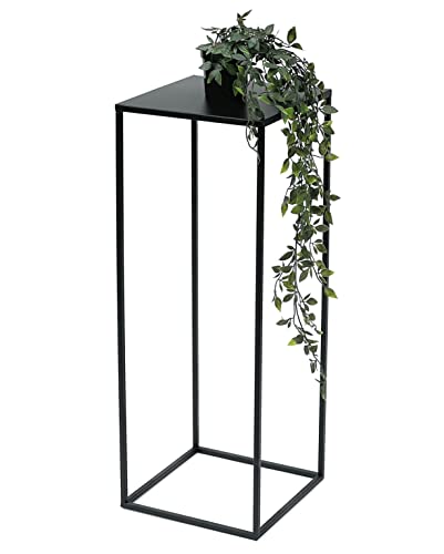 DanDiBo Blumenhocker Metall Schwarz Eckig 50 - 70 cm Blumenständer Beistelltisch 96315 Blumensäule Modern Pflanzenständer Pflanzenhocker (70 cm) von DanDiBo