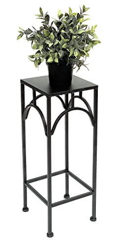 DanDiBo Blumenhocker Metall Schwarz Eckig 50 cm Blumenständer 96132 S Beistelltisch Blumensäule Modern Pflanzenständer Pflanzenhocker von DanDiBo