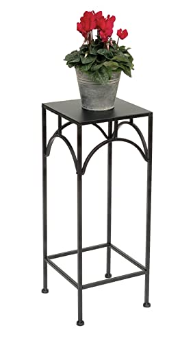 DanDiBo Blumenhocker Metall Schwarz Eckig 60 cm Blumenständer 96132 M Beistelltisch Blumensäule Modern Pflanzenständer Pflanzenhocker von DanDiBo