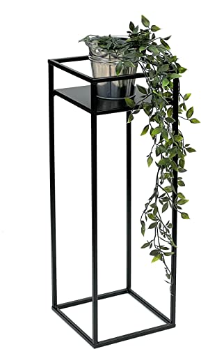 DanDiBo Blumenhocker Metall Schwarz Eckig 62 cm Blumenständer Beistelltisch 453 Blumensäule Modern Pflanzenständer Pflanzenhocker von DanDiBo