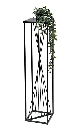 DanDiBo Blumenhocker Metall Schwarz Eckig 70-100 cm Blumenständer Beistelltisch Blumensäule Design Modern Pflanzenständer Pflanzenhocker (100 cm) von DanDiBo