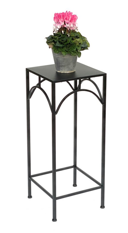 DanDiBo Blumenhocker Metall Schwarz Eckig 70 cm Blumenständer 96132 L Beistelltisch von DanDiBo