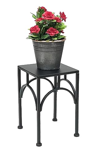 DanDiBo Blumenhocker Metall Schwarz Eckig Blumenständer Beistelltisch 96449 Blumensäule Pflanzenhocker Pflanzenständer Modern (Höhe 28 cm/S) von DanDiBo