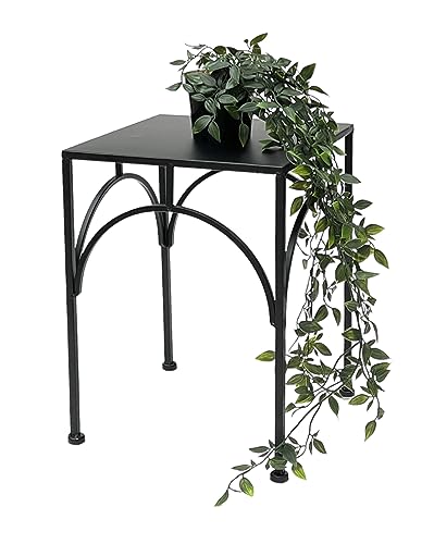 DanDiBo Blumenhocker Metall Schwarz Eckig Blumenständer Beistelltisch 96449 Blumensäule Pflanzenhocker Pflanzenständer Modern (Höhe 38 cm/L) von DanDiBo