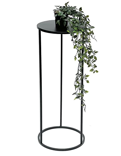 DanDiBo Blumenhocker Metall Schwarz Rund 50-70 cm Blumenständer Beistelltisch 96316 Blumensäule Modern Pflanzenständer Pflanzenhocker (70 cm) von DanDiBo