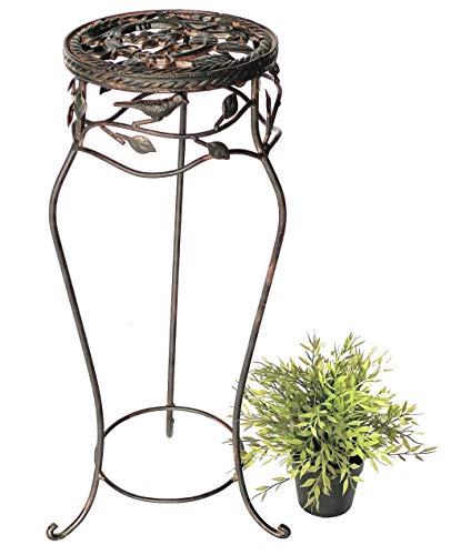 DanDiBo Blumenhocker Metall Schwarz Rund Höhe 65 cm Blumenständer 18215 Blumensäule Antik Pflanzenständer Pflanzenhocker Vintage (Höhe 65 cm Durchmesser 23 cm/M) von DanDiBo