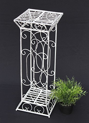 DanDiBo Blumenhocker Metall Weiß Eckig 63 cm Blumenständer 20304 Blumensäule von DanDiBo