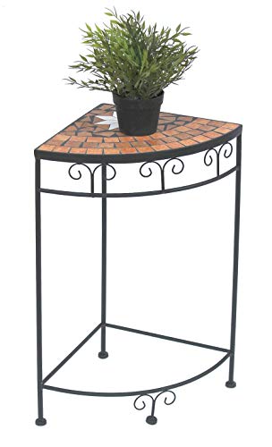 DanDiBo Blumenhocker Mosaik Eckregal 62 cm Blumenständer 12013 Beistelltisch Pflanzenständer Mosaiktisch Ecke von DanDiBo