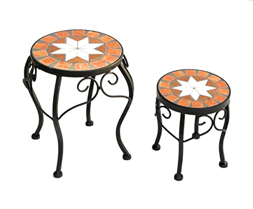 DanDiBo Blumenhocker Mosaik Rund 2er Set 20 und 27 cm Blumenständer 12014 Beistelltisch Pflanzenständer Mosaiktisch Klein DanDiBo Blumenhocker Mosaik Rund 2er Set 20 und 27 cm Blumenständer 12014 Beistelltisch Pflanzenständer Mosaiktisch Klein von DanDiBo