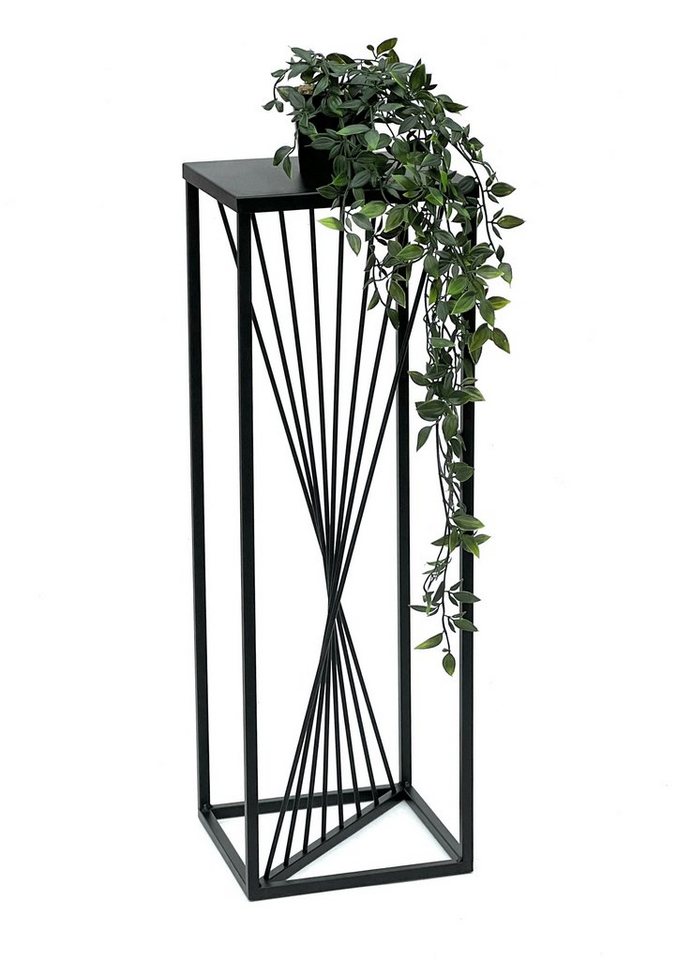 DanDiBo Blumenständer Blumenhocker Metall Schwarz Eckig Blumenständer Beistelltisch Design von DanDiBo