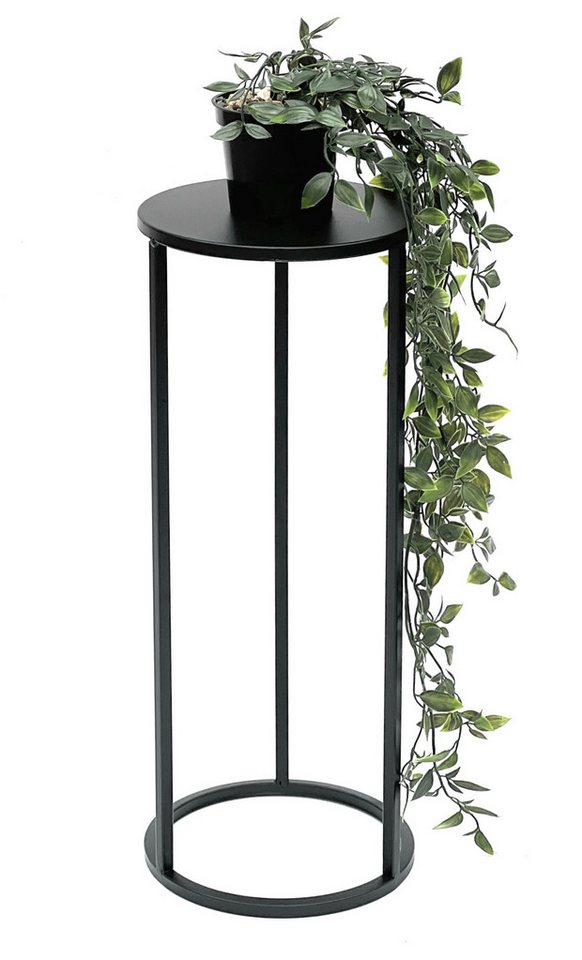DanDiBo Blumenständer Metall Schwarz Rund 70-50 cm Blumenhocker Beistelltisch von DanDiBo