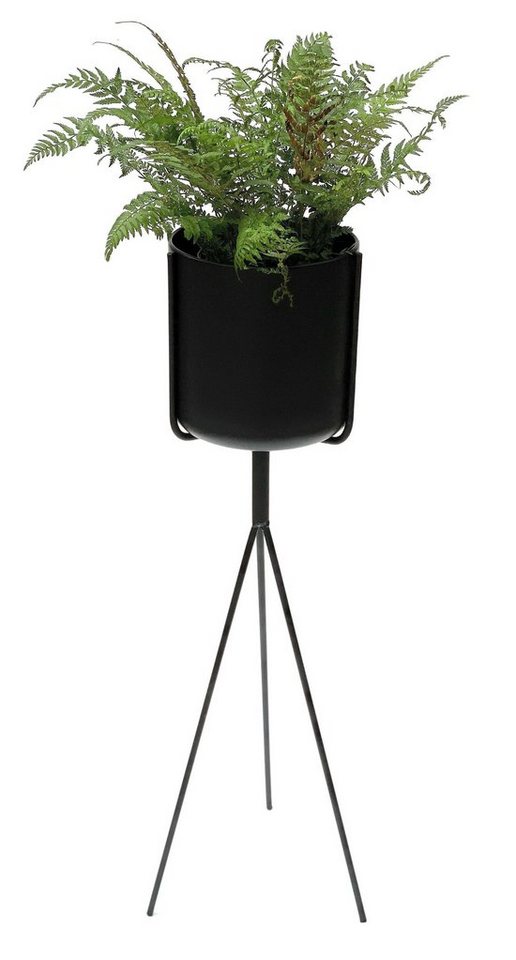 DanDiBo Blumenständer Blumenständer mit Topf Metall Schwarz 80 cm Blumenhocker 96022 Blumensäule Modern Pflanzenständer Pflanzenhocker von DanDiBo