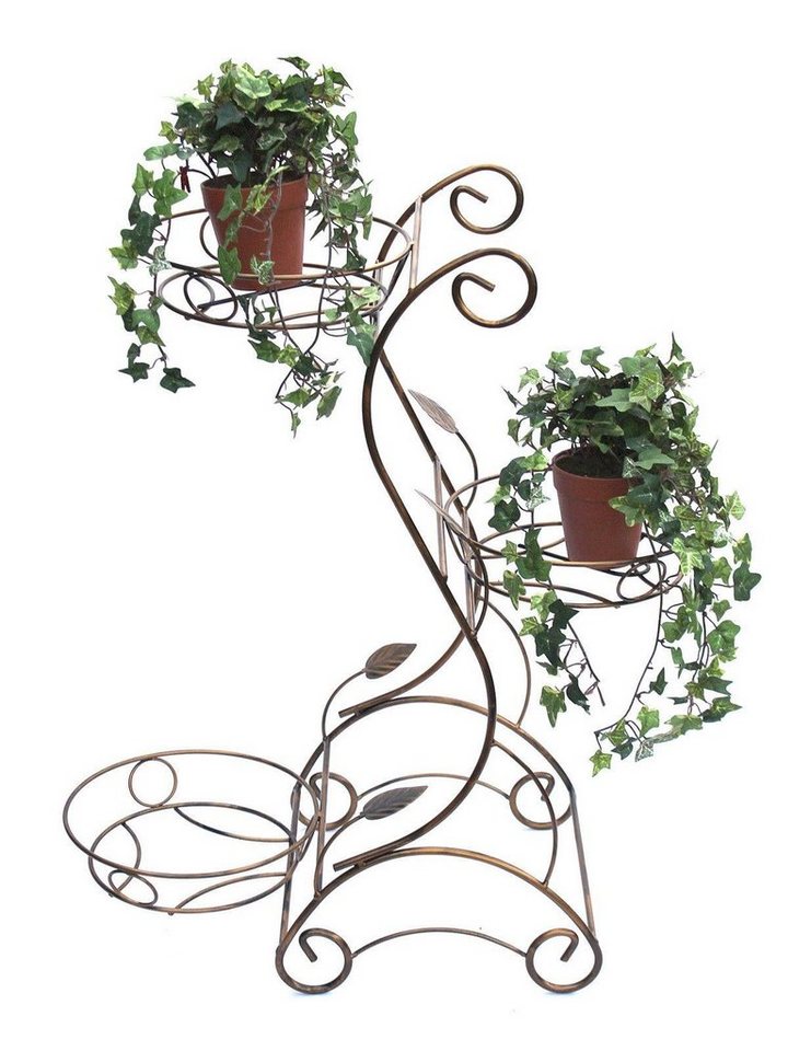 DanDiBo Blumenständer Blumentreppe Metall 75 cm Blumenständer mit 3 Ablagen 10-0074 Blumenregal Blumensäule Pflanzensäule Pflanzenständer Blumenhocker von DanDiBo