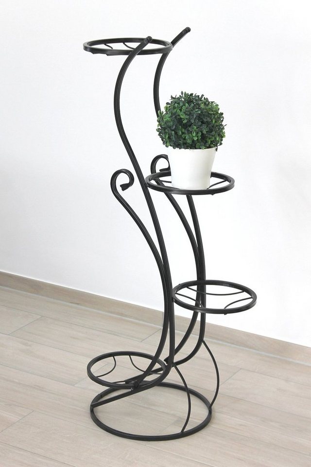 DanDiBo Blumenständer Blumentreppe Metall Schwarz 96 cm Blumenständer mit 4 Ablagen KW410 Blumensäule Pflanzensäule Pflanzenständer von DanDiBo