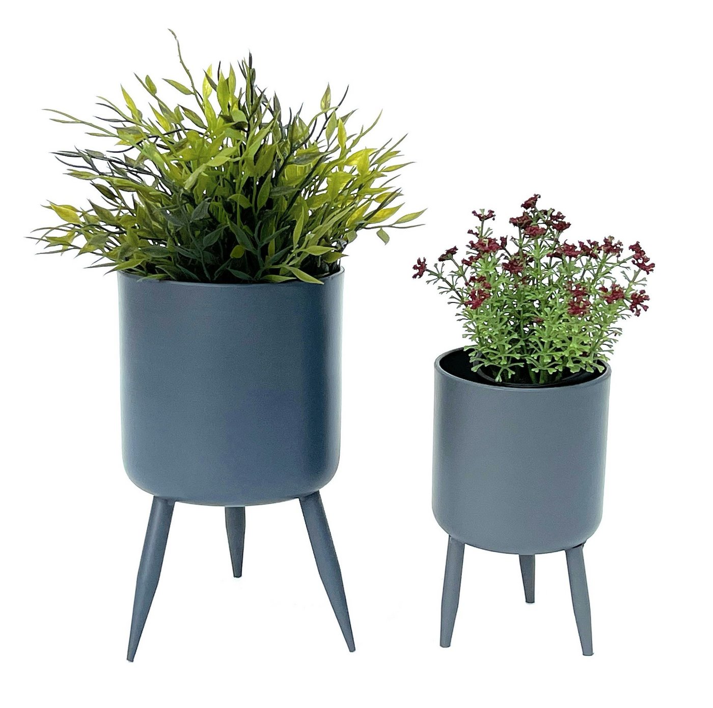 DanDiBo Blumentopf mit Füßen Pflanztopf Blumenkübel mit Beinen Metall Grau 2er Set 96260, Modern Pflanzenständer Blumenständer DanDiBo Blumentopf mit Füßen Pflanztopf Blumenkübel mit Beinen Metall Grau 2er Set 96260, Modern Pflanzenständer Blumenständer von DanDiBo