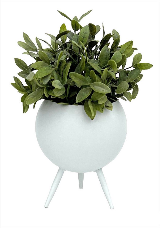 DanDiBo Blumentopf Blumenhocker Metall mit Topf Weiß 27-19 cm Blumenständer Blumensäule von DanDiBo