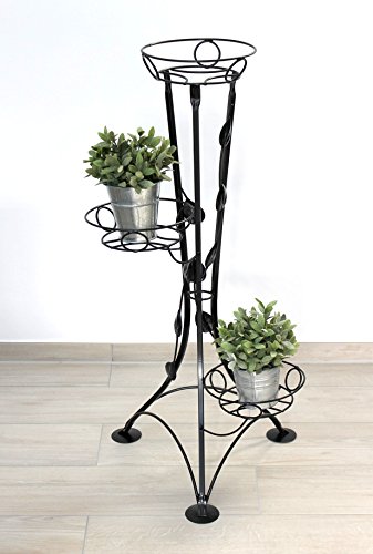 DanDiBo Blumentreppe Metall Schwarz 100 cm Blumenständer mit 3 Ablagen KW041 Blumensäule Pflanzenständer Pflanzensäule Blumenhocker DanDiBo Blumentreppe Metall Schwarz 100 cm Blumenständer mit 3 Ablagen KW041 Blumensäule Pflanzenständer Pflanzensäule Blumenhocker von DanDiBo