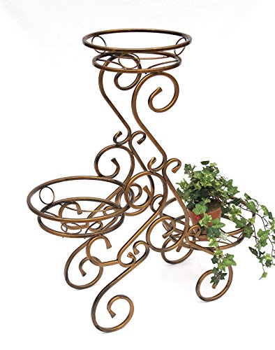 DanDiBo Blumentreppe Metall 79 cm Blumenständer mit 3 Ablagen 10-1085 Blumenregal Blumensäule Pflanzensäule Pflanzenständer Blumenhocker von DanDiBo