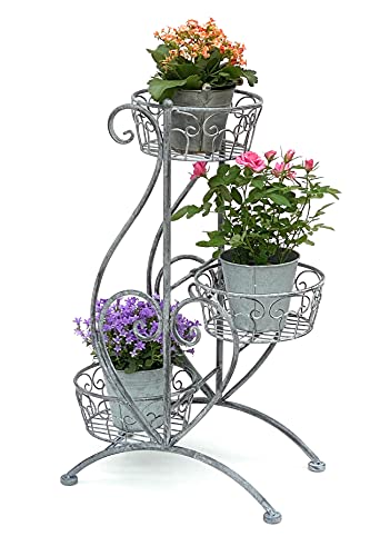 DanDiBo Blumentreppe Metall Grau 75 cm Blumenständer mit 3 Ablagen 96011 Blumensäule Pflanzenständer Pflanzensäule Blumenhocker DanDiBo Blumentreppe Metall Grau 75 cm Blumenständer mit 3 Ablagen 96011 Blumensäule Pflanzenständer Pflanzensäule Blumenhocker von DanDiBo
