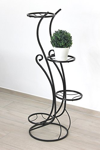 DanDiBo Blumentreppe Metall Schwarz 96 cm Blumenständer mit 4 Ablagen KW410 Blumensäule Pflanzensäule Pflanzenständer von DanDiBo