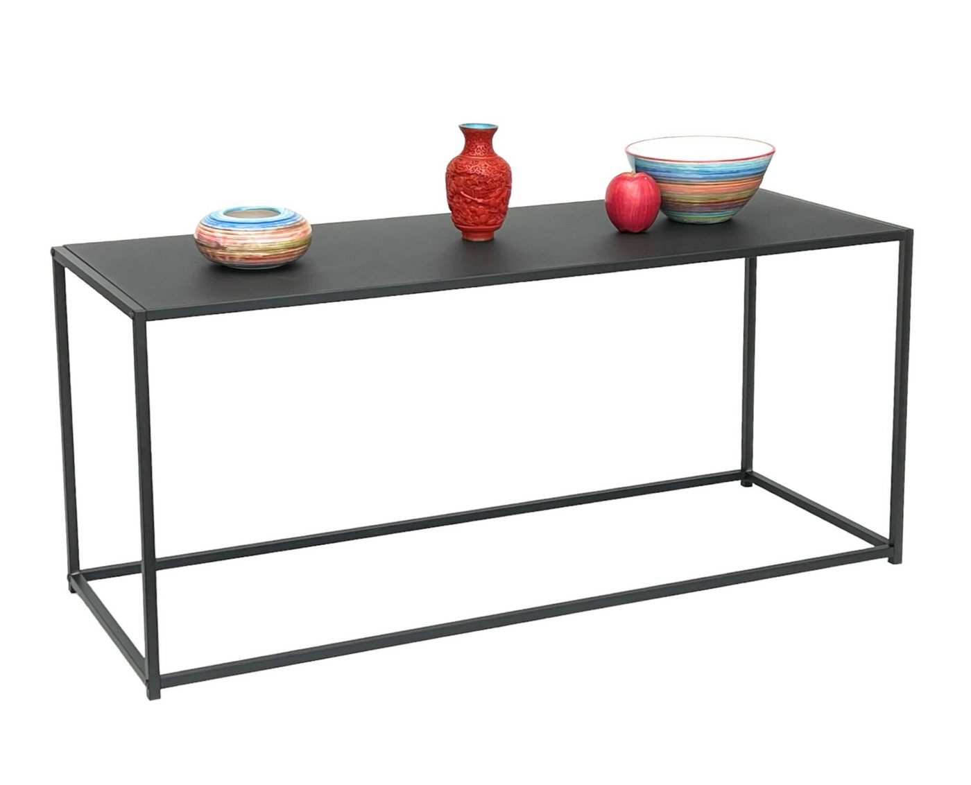 DanDiBo Couchtisch Schwarz Metall Eckig 110x50x40 cm Wohnzimmer Tisch, Breite 110 cm, Höhe 50 cm, Tiefe 40 cm von DanDiBo
