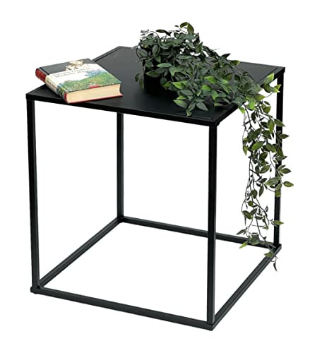 DanDiBo Couchtisch Schwarz Metall Beistelltisch Wohnzimmer 96252 Tisch Beistelltisch Sofatisch Küchentisch Modern (45 cm) von DanDiBo