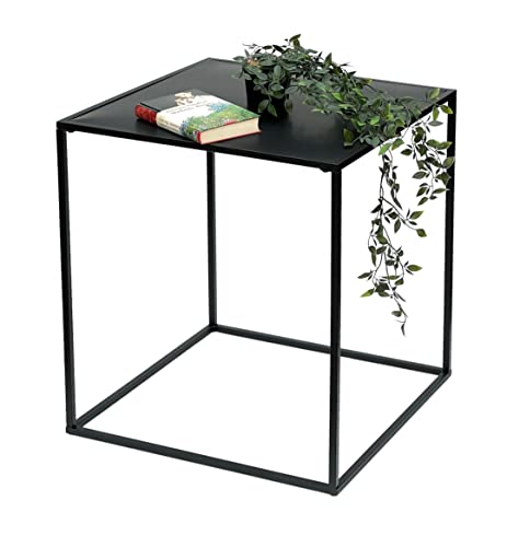 DanDiBo Couchtisch Schwarz Metall Beistelltisch Wohnzimmer 96252 Tisch Beistelltisch Sofatisch Küchentisch Modern (60 cm) von DanDiBo