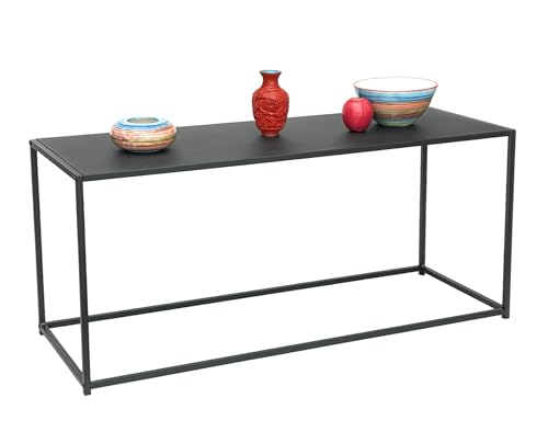 DanDiBo Couchtisch Schwarz Metall Eckig 110x50x40 cm Beistelltisch Wohnzimmer 96470 Tisch Sofatisch Wohnzimmertisch Modern von DanDiBo