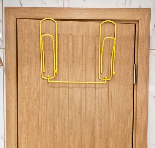DanDiBo Designer Türgarderobe Büroklammer 32 cm Türhaken Garderobe Kleiderhaken Gelb von DanDiBo