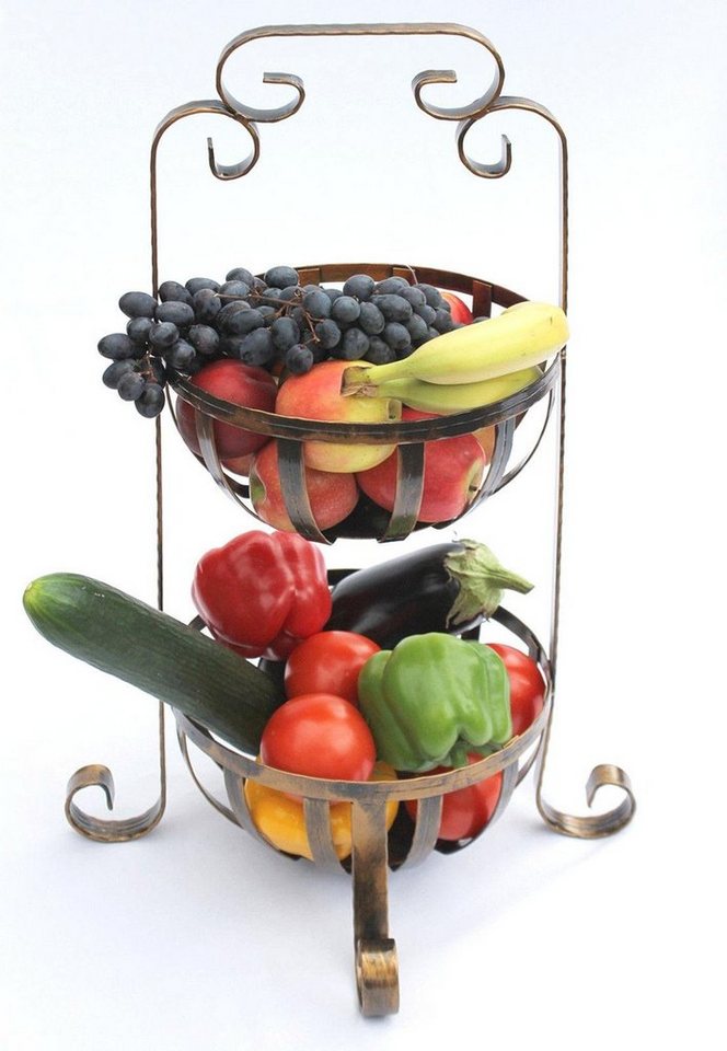 DanDiBo Etagere Etagere Obstkorb 10-320 Gemüsekorb 62 cm Küchenregal mit 2 Körbe Obstschale Korb, Metall von DanDiBo