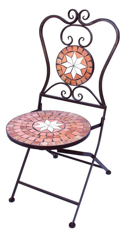 DanDiBo Gartenstuhl Gartenstuhl Metall Mosaik Merano Stuhl 12002 H-95 cm Metallstuhl von DanDiBo