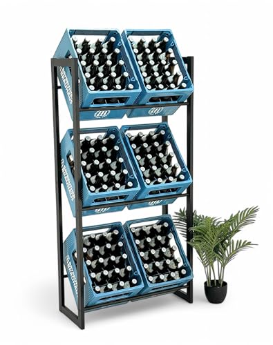 DanDiBo Getränkekistenregal 6 Kisten Schwarz Metall Stehend 96563 Getränkekistenhalter 71 cm Obstkistenständer Flaschenkistenregal DanDiBo Getränkekistenregal 6 Kisten Schwarz Metall Stehend 96563 Getränkekistenhalter 71 cm Obstkistenständer Flaschenkistenregal von DanDiBo