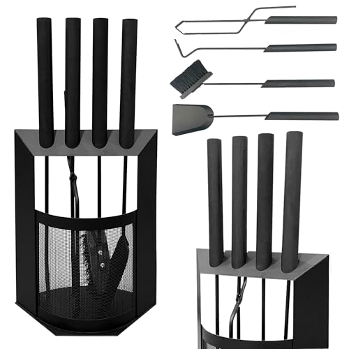 DanDiBo Kaminbesteck Schwarz Modern 5 Teilig Set 96616 Kaminset Kamingarnitur Ofenbesteck von DanDiBo