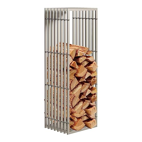 DanDiBo Kaminholzregal Innen Metall Edelstahl Kaminholzständer 96429 150 cm Holzkorb Kaminholzhalter Holzregal von DanDiBo