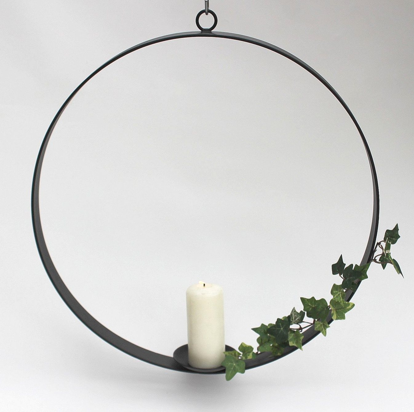 DanDiBo Kerzenhalter aus Metall Rund Durchmesser 50 cm Kerzenständer Hängeleuchter von DanDiBo