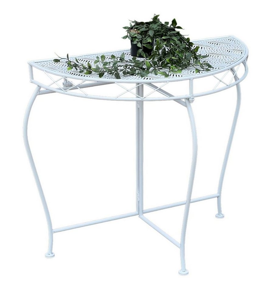 DanDiBo Konsolentisch Konsolentisch Wandtisch Weiss Beistelltisch Metall 75 cm Gartentisch von DanDiBo