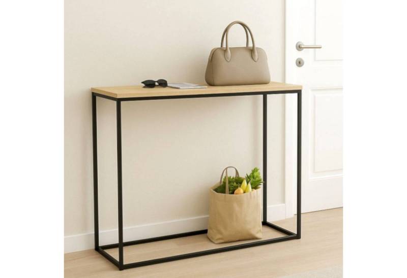 DanDiBo Konsolentisch 100x80x30 cm Sideboard Beistelltisch 96636 Ablagetisch Sofatisch, Sofatisch Eiche Optik von DanDiBo