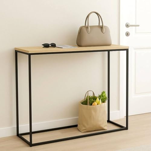 DanDiBo Konsolentisch Schmal Schwarz Metall Modern 100x80x30 cm Sideboard Beistelltisch 96636 Ablagetisch Flurtisch Sofatisch von DanDiBo