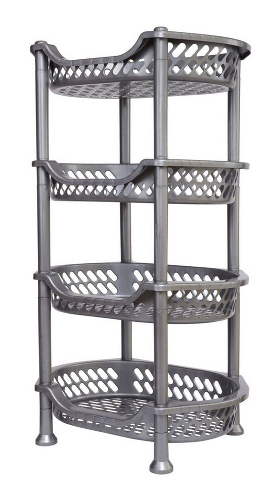 DanDiBo Küchenregal stapelbar Kunststoff Obstregal 93872 Küchenkorb Stapelkorb, Gemüsekiste Gemüseregal Grau Stapelregal Stapelbox Küche DanDiBo Küchenregal stapelbar Kunststoff Obstregal 93872 Küchenkorb Stapelkorb, Gemüsekiste Gemüseregal Grau Stapelregal Stapelbox Küche von DanDiBo