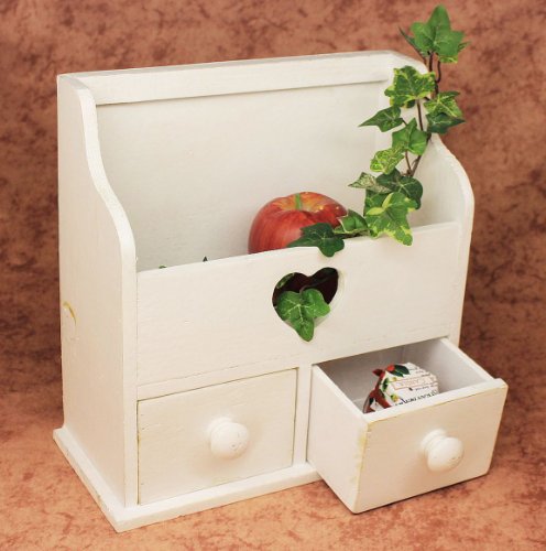DanDiBo Minikommode Kommode mit 2 Schubladen 12236 Regal 28 cm Schmuckkasten Shabby Regal von DanDiBo