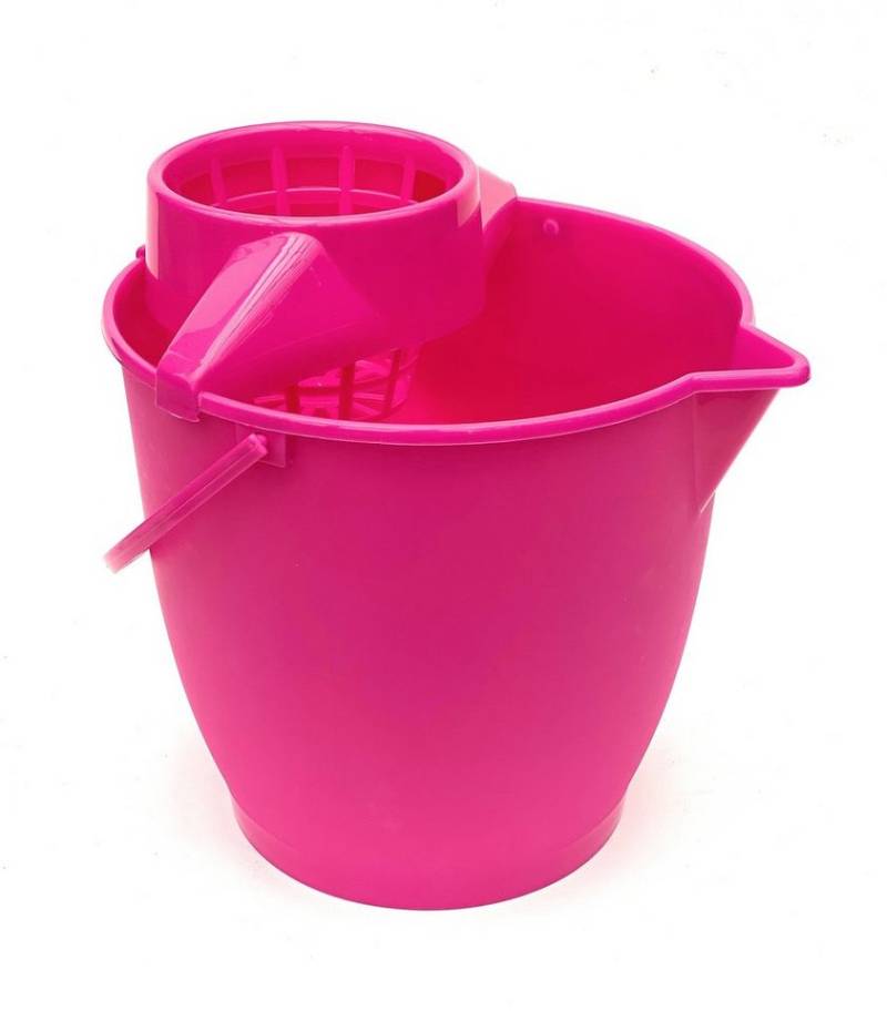DanDiBo Putzeimer 10l Rosa Pink Oval Eimer Wischeimer mit Presse Kunststoff von DanDiBo