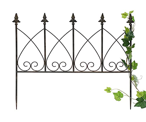 DanDiBo Rankhilfe Metall Blumengitter 60 cm Freistehend Rankgitter 96015 Steckzaun Kletterhilfe Stab Rost Imitat von DanDiBo