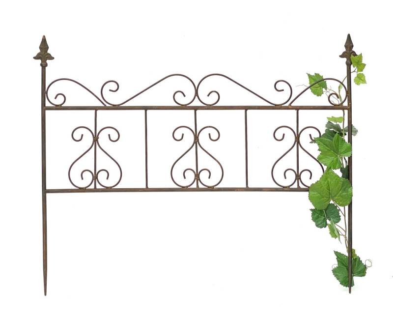DanDiBo Rankhilfe Metall Blumengitter 60 cm Freistehend Rankgitter 96016, Steckzaun Kletterhilfe Stab Rost Imitat von DanDiBo