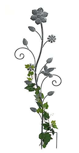 DanDiBo Rankhilfe mit Blumen Rankgitter aus Metall H-110 cm Kletterhilfe 96014 Ranke für Kletterpflanzen Vintage von DanDiBo