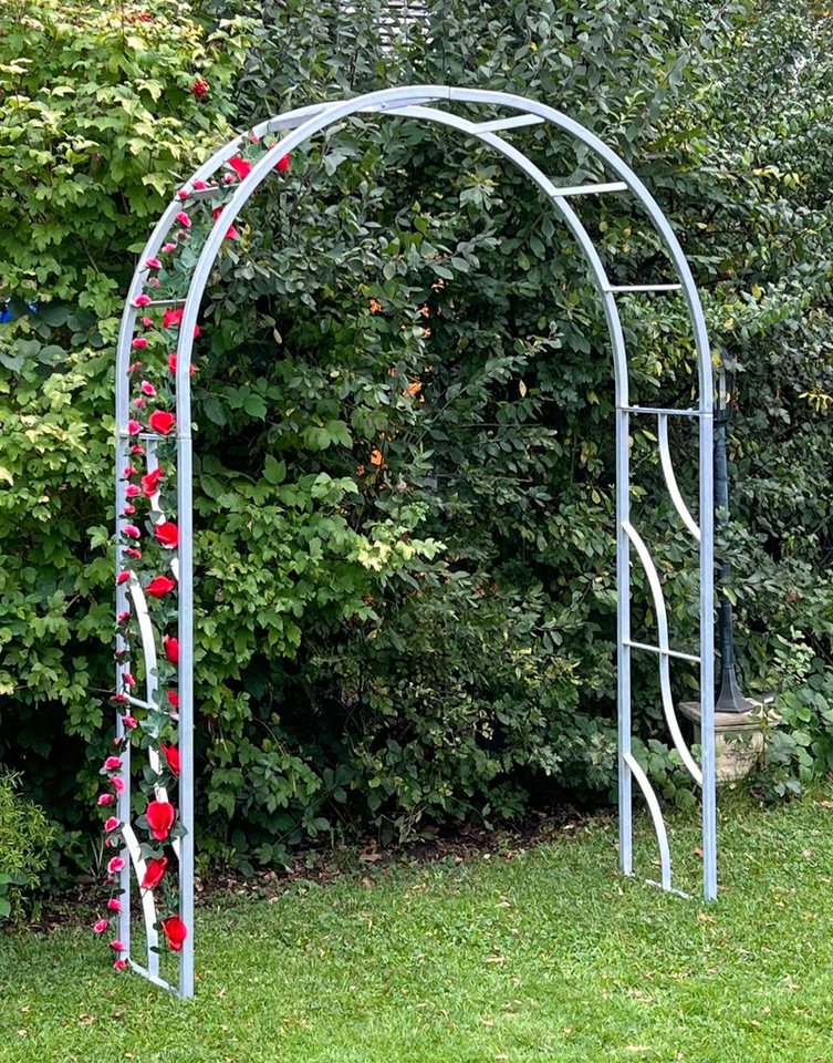 DanDiBo Rosenbogen Metall Verzinkt Massiv 150 cm Torbogen 96516 Wetterfest Rundbogen von DanDiBo