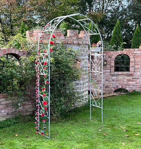 DanDiBo Rosenbogen aus Metall Stabil Verzinkt Massiv 120 cm Torbogen 96521 Wetterfest Rundbogen Volleisen Rankhilfe Gartenbogen Feuerverzinkt von DanDiBo